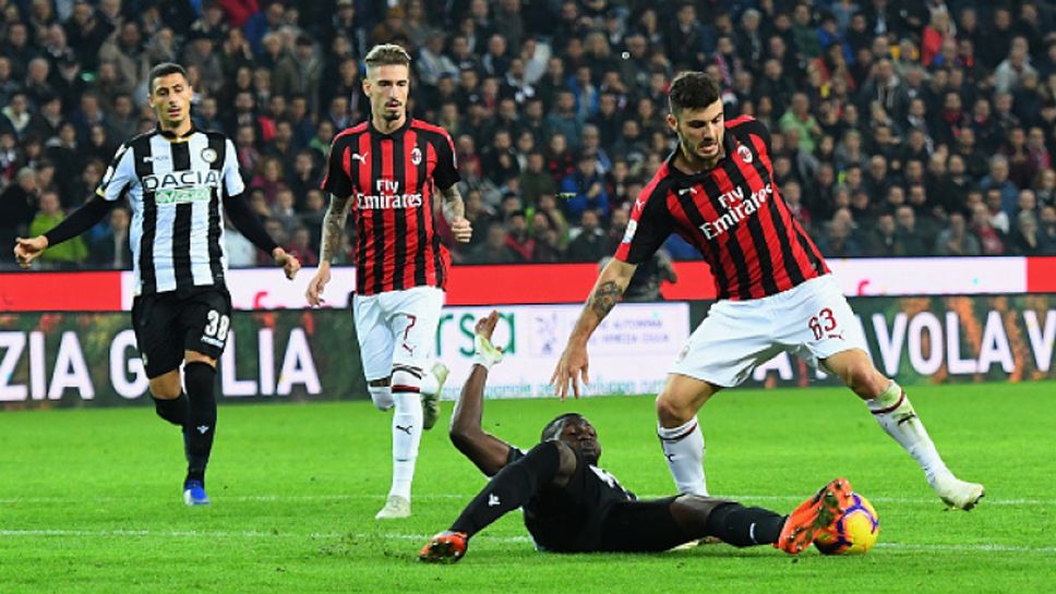 Милан изтръгна победата срещу Удинезе в късна драма
