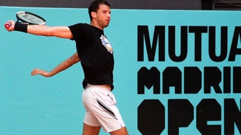 Григор тренира с Вавринка и сина на тенисист в Мадрид (видео)