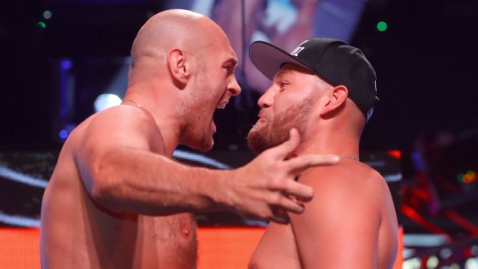 Тайсън Фюри с 8 килограма по-тежък от Том Шварц (видео + снимки)