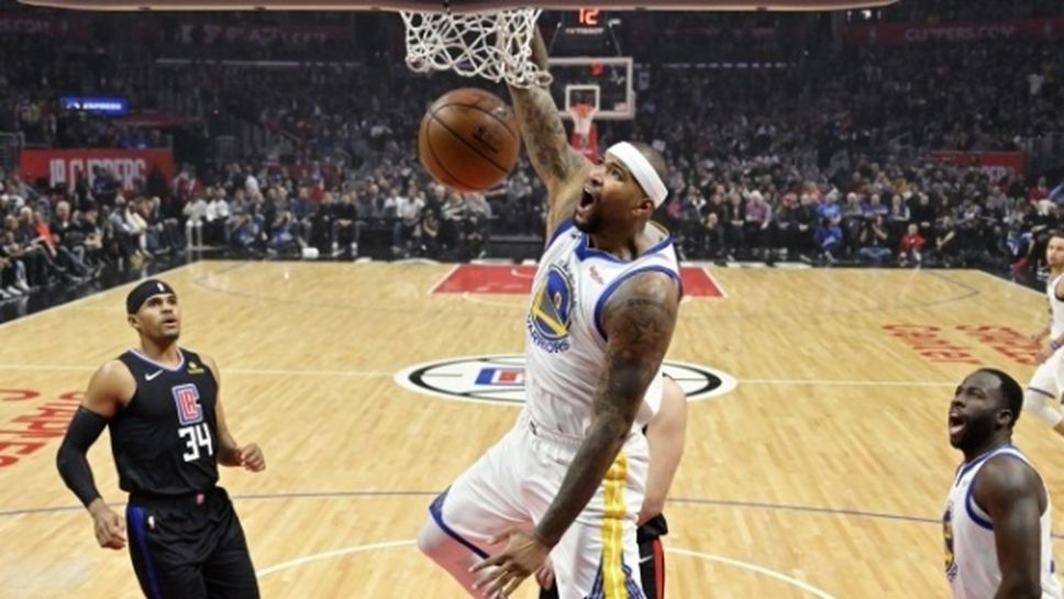 ДеМаркъс Казънс открадна шоуто, Голдън Стейт нямаше проблеми срещу Клипърс