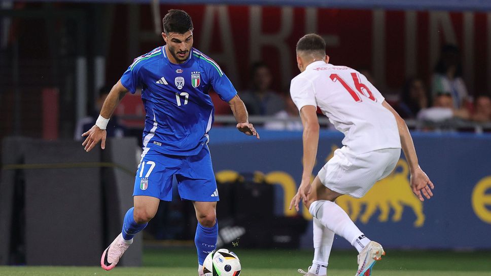 На полувремето: Италия 0:0 Турция, греда на Кристанте