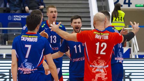 Тодор Скримов отново в игра, Енисей записа победа №5 в Русия 🏐