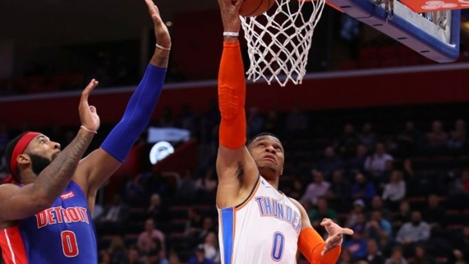 Оклахома Сити спря Детройт със зверска защита (видео)