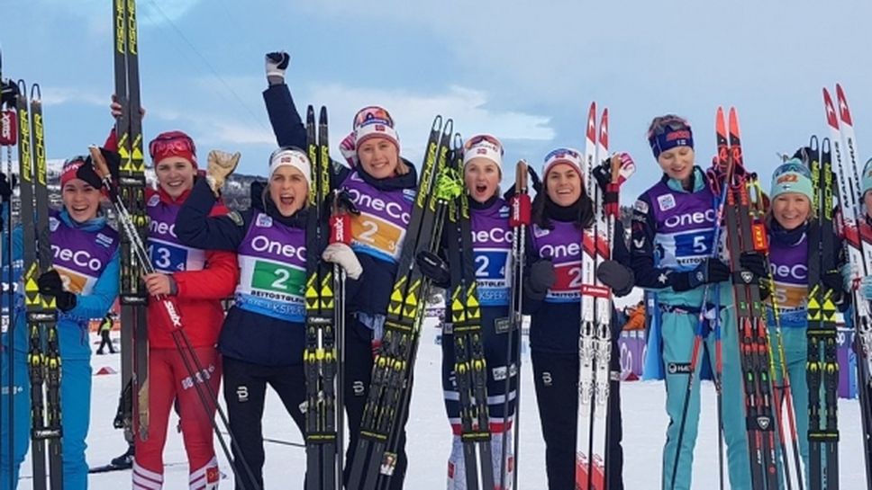 Норвегия спечели щафетата от Световната купа по ски-бягане в Бейтостолен (видео)