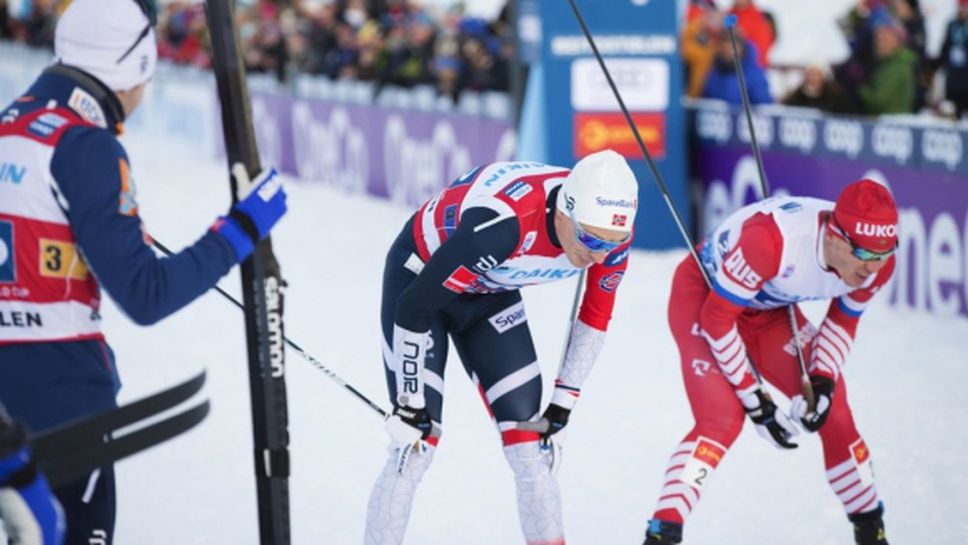 Норвегия изпревари с по-малко от секунда Русия за победата в мъжката щафета в ски бягането (видео + снимки)