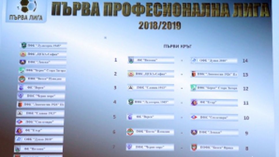 Жребий за Първа и Втора Професионална Лига за сезон 2018/2019