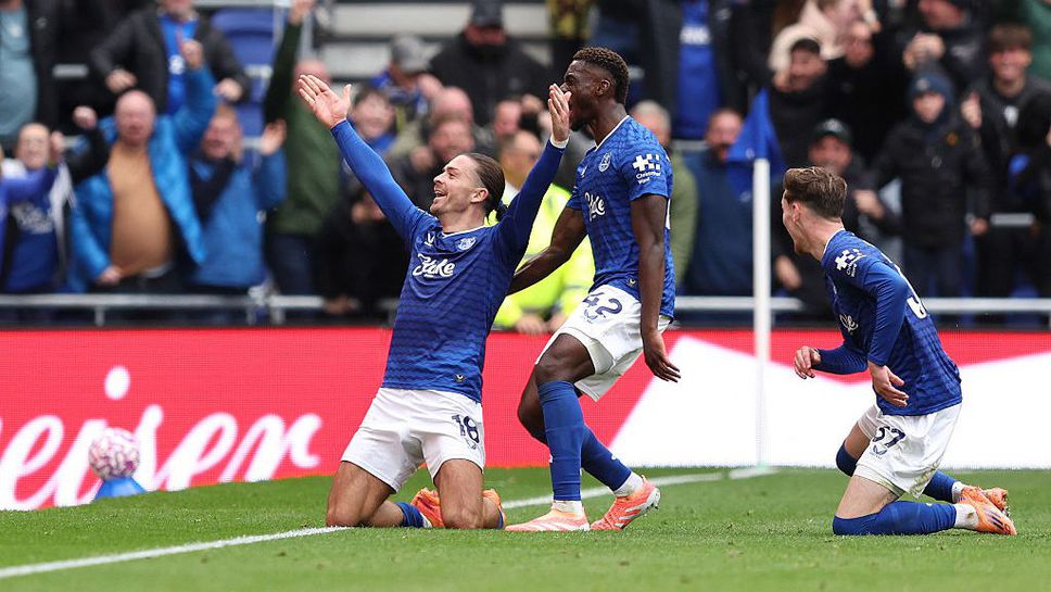 Гол на Грийлиш в добавеното време донесе успеха на Евертън над Кристъл Палас