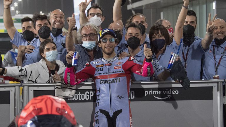 Енеа Бастианини с емоционална първа победа в MotoGP след невероятно каране в ГП на Катар