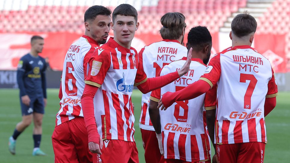 В последния кръг на Суперлигата на Сърбия преди плейофите Цървена