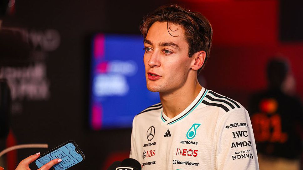 Пилотът на Мерцедес Джордж Ръсел участва до последния завой на