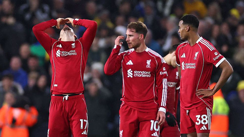 Ливърпул пак се размина с победата след драма с шест гола срещу възродения Лийдс