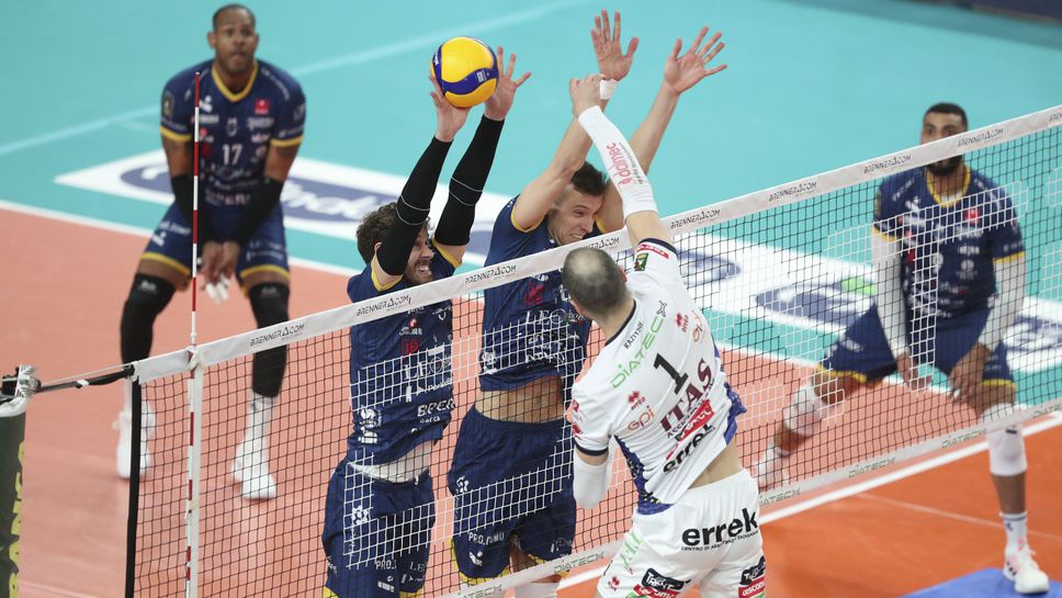 Матей Казийски и Тренто допуснаха пълен обрат от Модена! Нимир Абдел-Азиз и Ървин Нгапет в основата на успеха 🏐