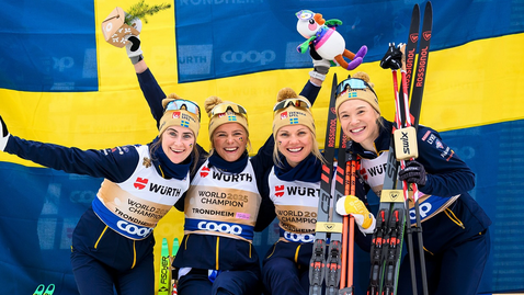 Йона Сундлинг навакса 35 секунди на последен пост и донесе злато за щафетата на Швеция