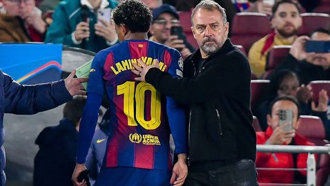 Флик за поредната среща на Барселона с Атлетико и ядосания Ямал