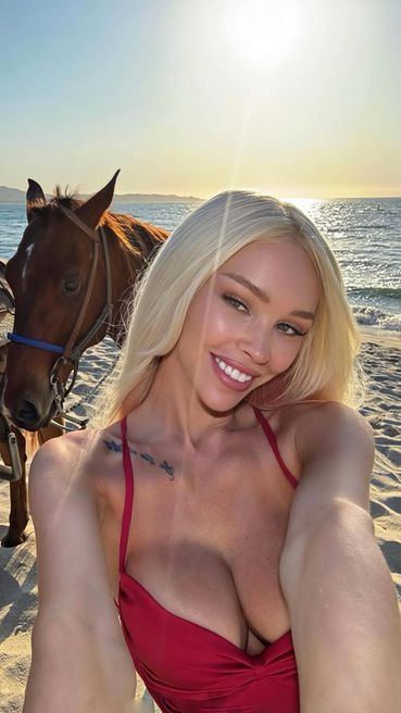 Стара тръпка на Роналдо се заигра с коне на плажа