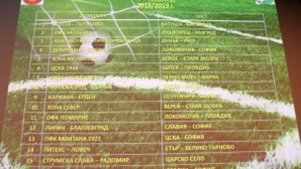 Жребий за 1/16 финали за Купа България