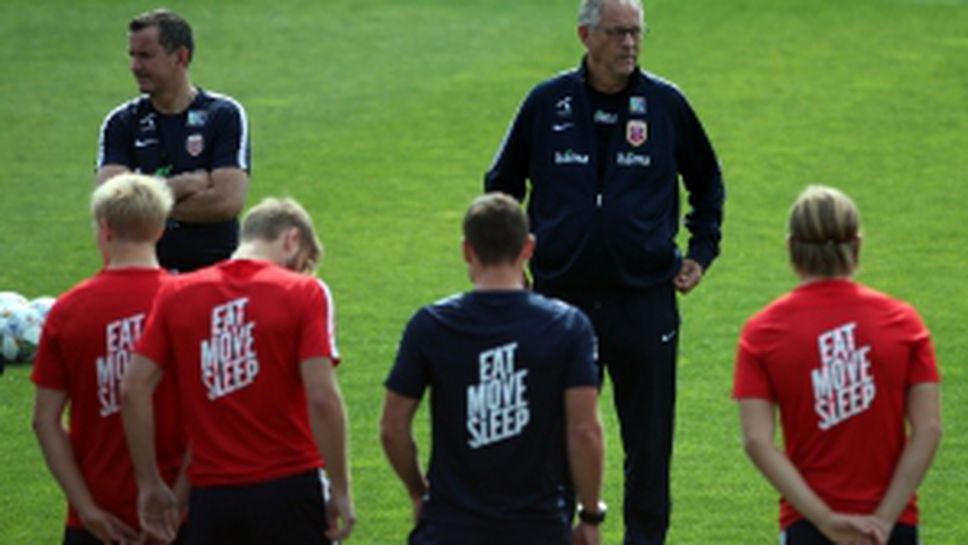 Националите на Норвегия с тренировка преди мача с България