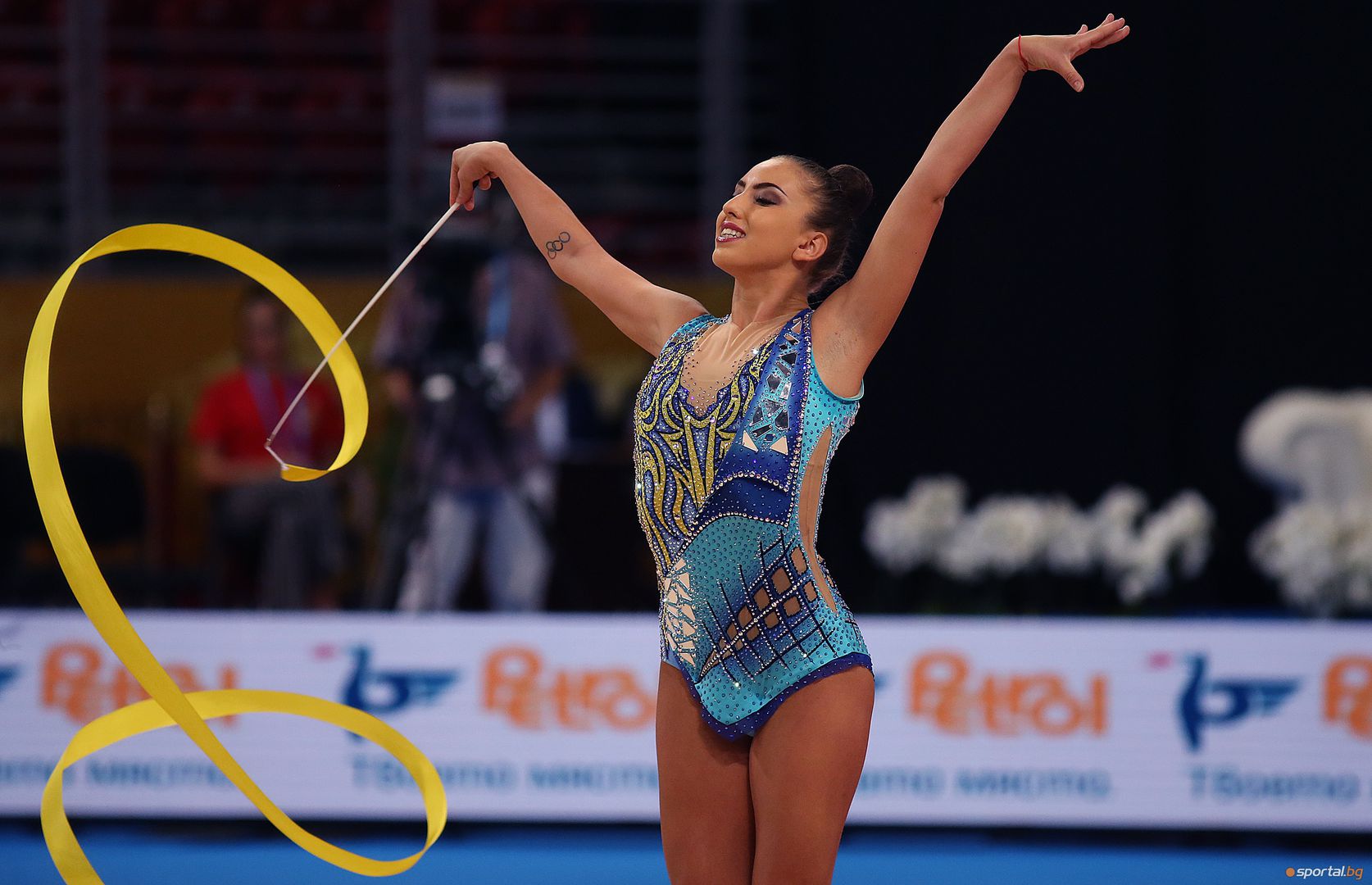 Катрин Тасева с лента на СП по художествена гимнастика