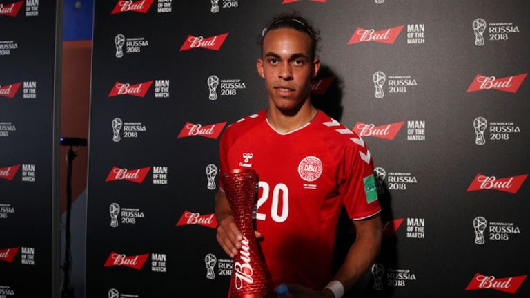 Голмайсторът Юсуф Поулсен бе избран за играч на мача Перу - Дания