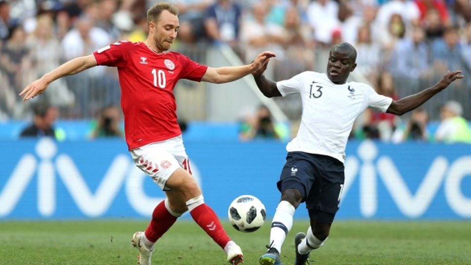 Н'Голо Канте е "Играч на мача" между Дания и Франция