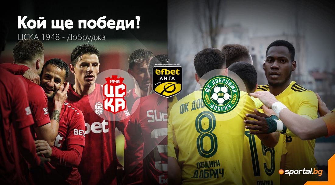 ЦСКА 1948 ще иска да скъси дистанцията до първото място срещу последния Добруджа