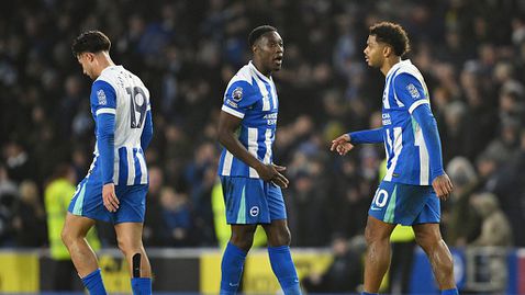 Гол в добавеното време донесе домакинска точка на Брайтън срещу Уест Хам