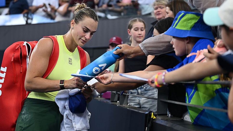 Водачката в световната ранглиста при жените Арина Сабаленка Беларус се