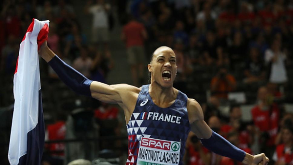 Злато за Франция в бягането на 110 метра с препятствия