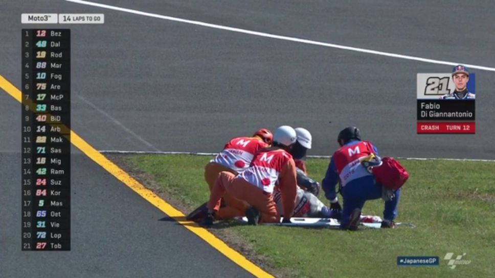 Претендент за титлата в Moto3 бе приет в болница след тежка катастрофа