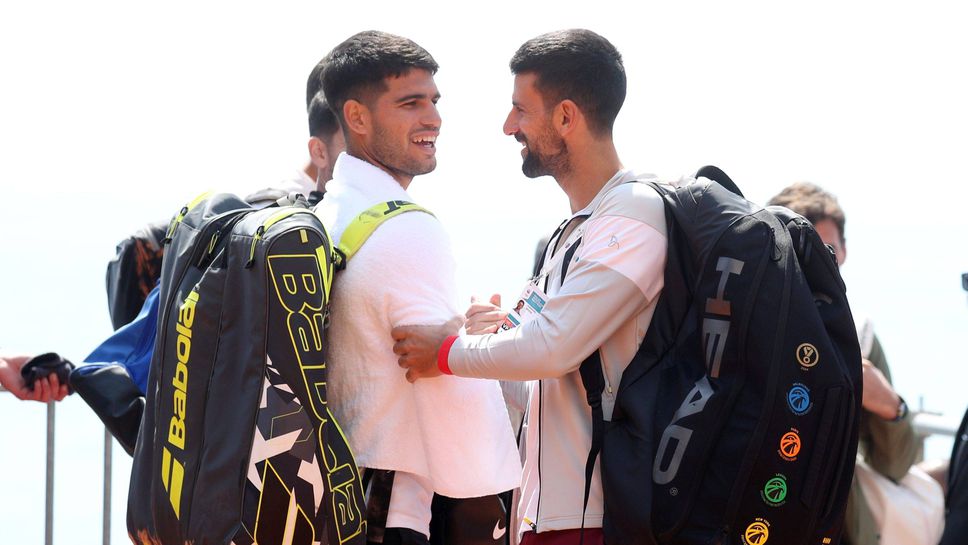 Карлос Алкарас тренира преди няколко дни с Новак Джокович в