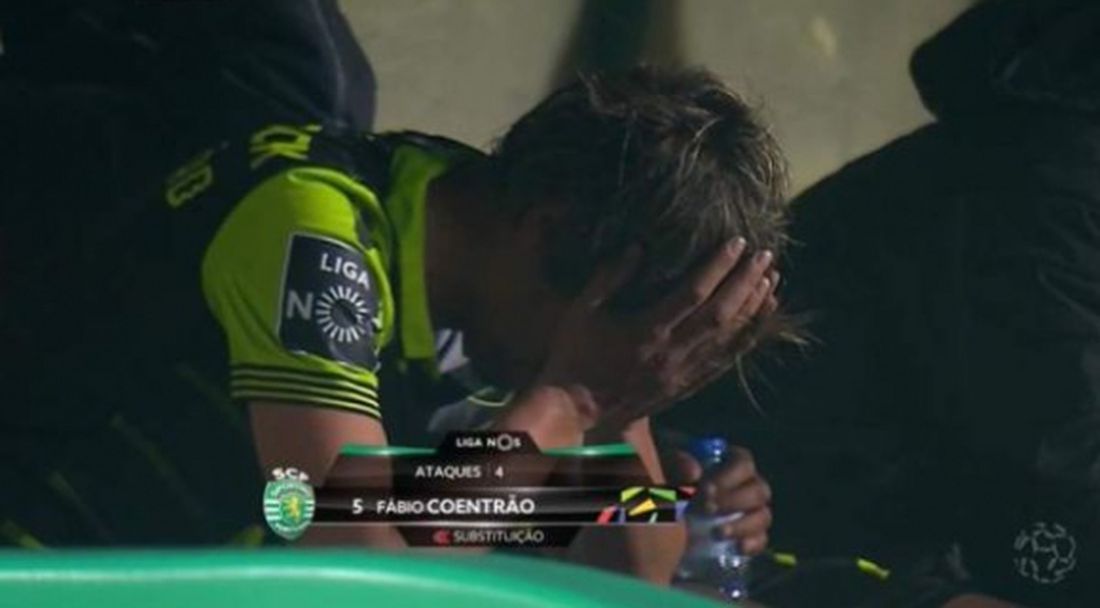 Коентрао чупи и плаче след шока за Спортинг (видео)