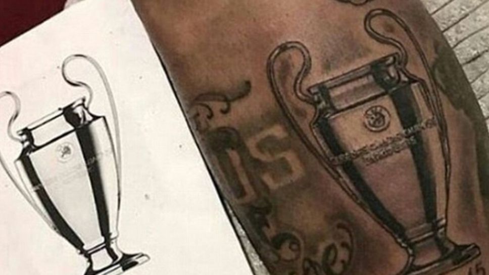 Неймар си татуира трофея от Шампионската лига