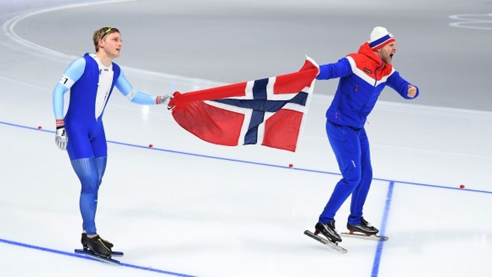 Норвегия с титла в отборното преследване по бързо пързаляне при мъжете