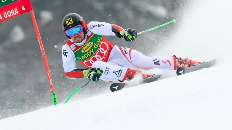 Хиршер спечели малката световна купа в гигантския слалом