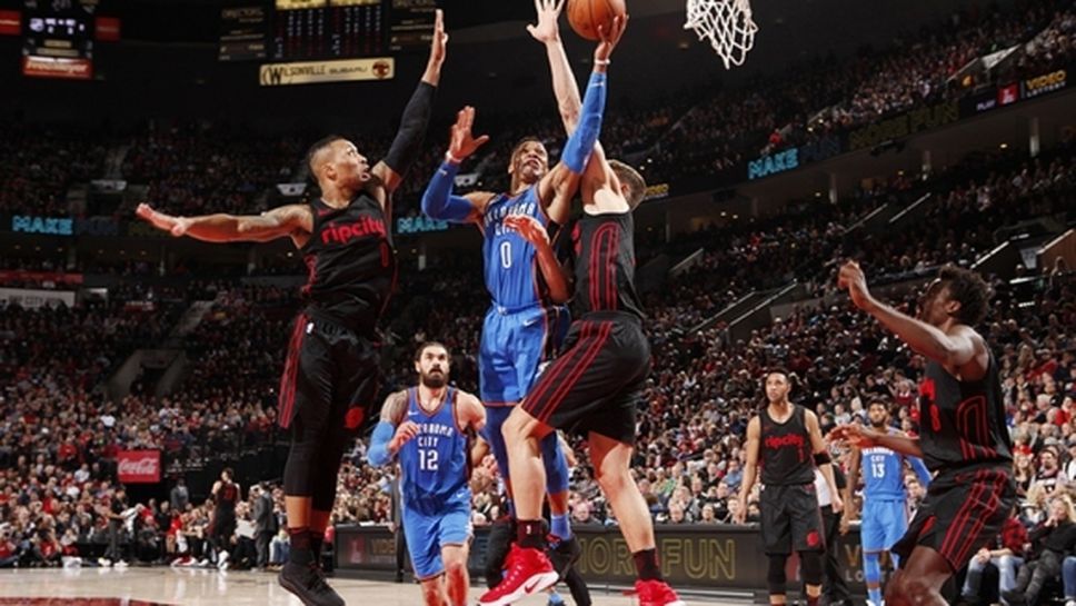 Портланд продължи серията си и спря Оклахома