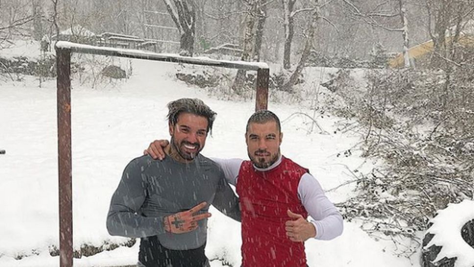 Благо Георгиев тренира в снега с ММА боец (видео)