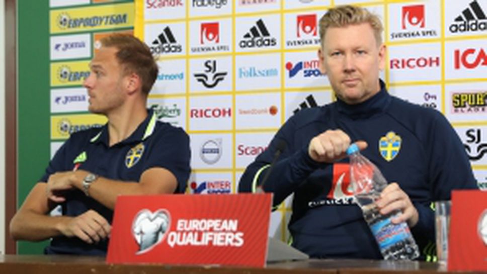 Пресконференция на националният отбор на Швеция преди срещата с България