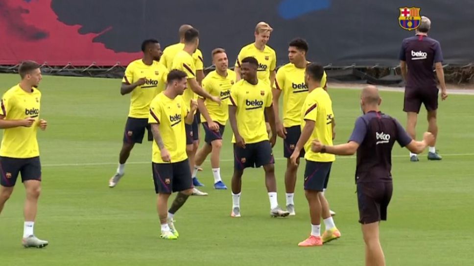 Барселона тренира преди дербито с Еспаньол
