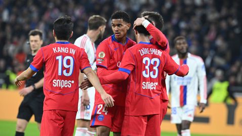  ПСЖ попари Лион в добавеното време и още веднъж завладя върха 