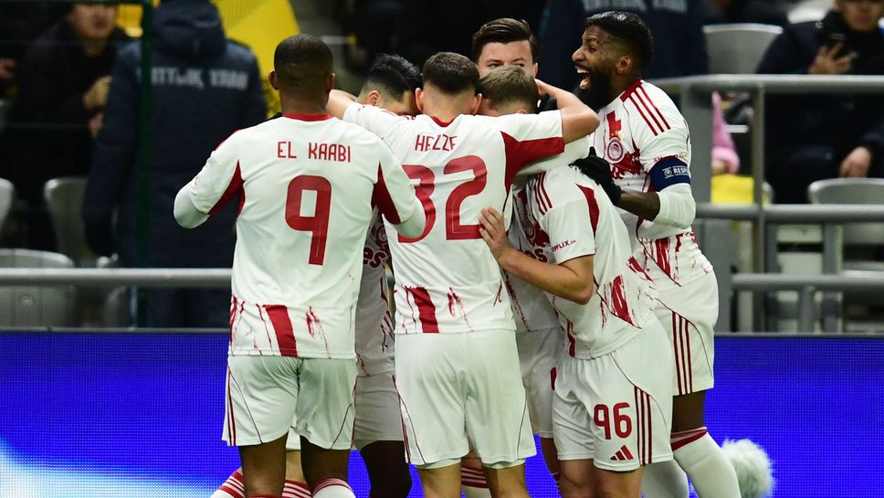 Олимпиакос спечели първата си победа в ШЛ, гредите и страхотен вратар спасиха Кайрат от разгром