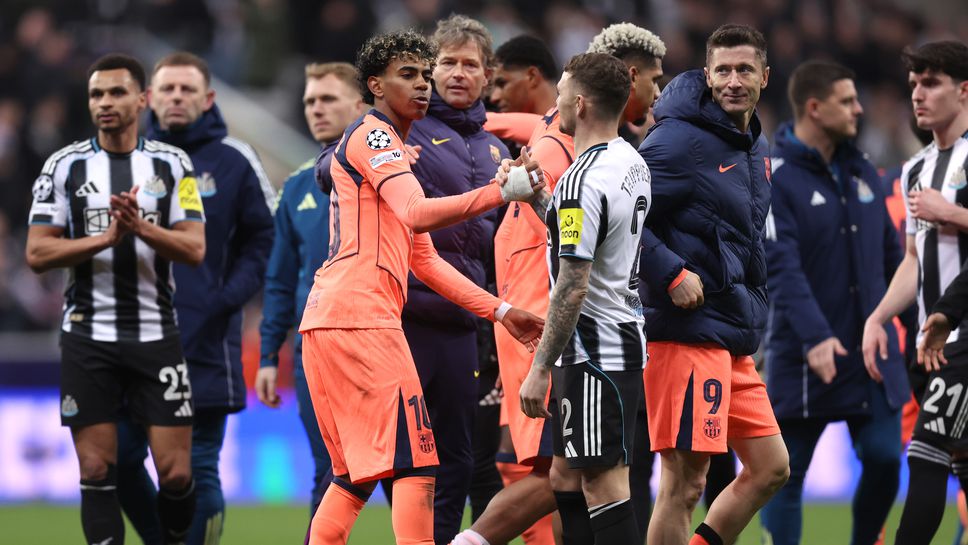 Дузпа отвъд добавеното време спаси Барселона срещу Нюкасъл в гладиаторска битка на "Сейнт Джеймсис Парк"