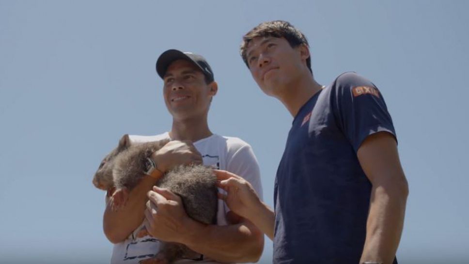 Нишикори и Надал се снимаха с австралийски бозайник