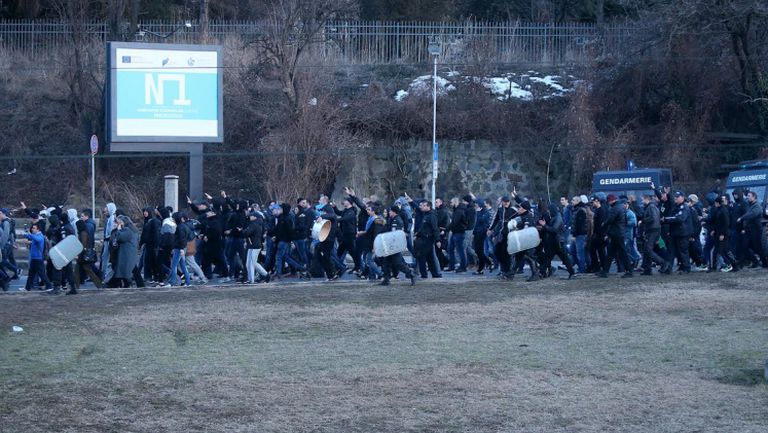 Шествие на феновете на Левски преди вечното дерби в "Арена Армеец"