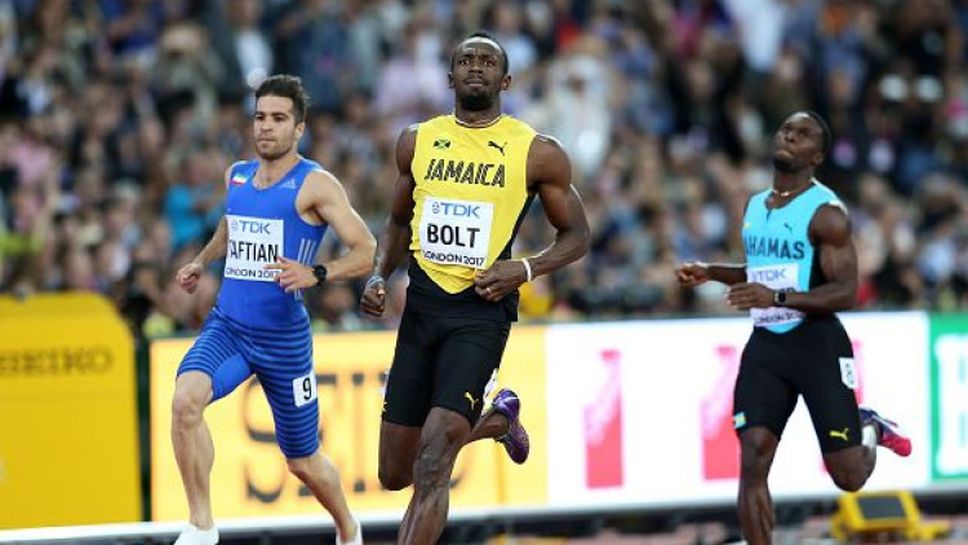 "Ужасяващ" Юсейн Болт в сериите на 100 метра на Световното в Лондон
