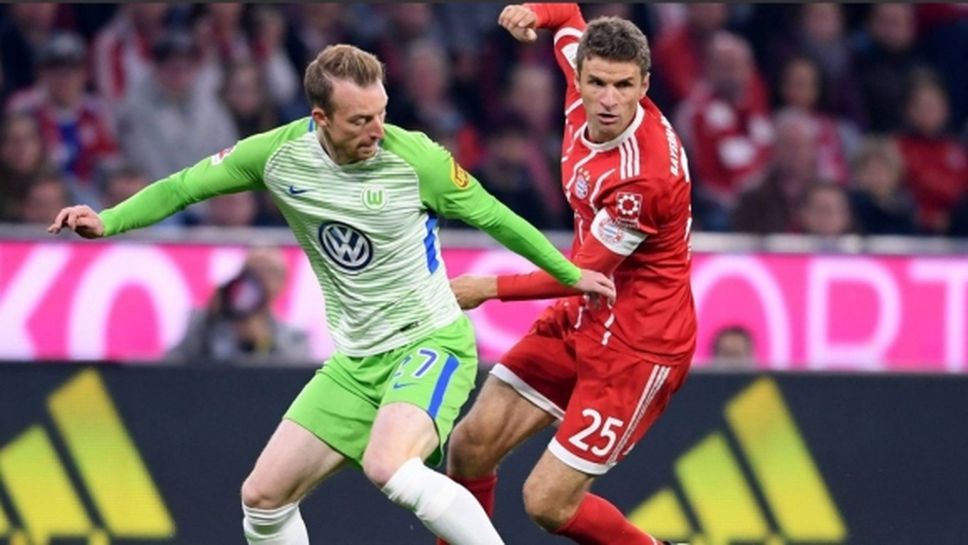 Волсфбург шокира Байерн и върна два гола за героично реми на "Алианц Арена"