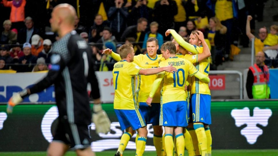 Швеция се разправи с Люксембург с осем гола и чака услуга от България (видео)