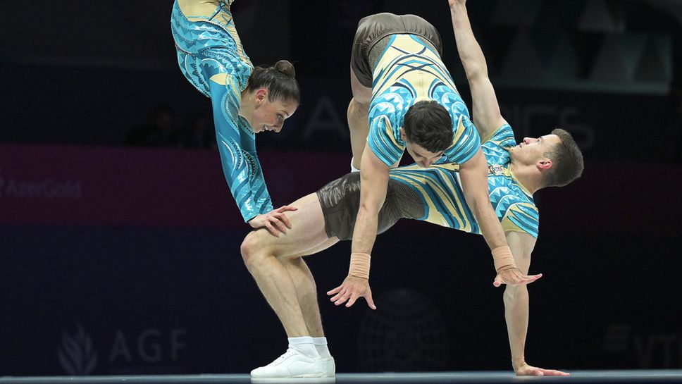 Световните шампиони по аеробика Дарина Пашова, Антонио Папазов и Тихомир Баротев подготвят "нещо специално" за Световното