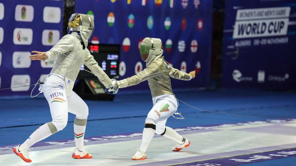 Българският отбор на сабя жени в състав Йоана Илиева Белослава