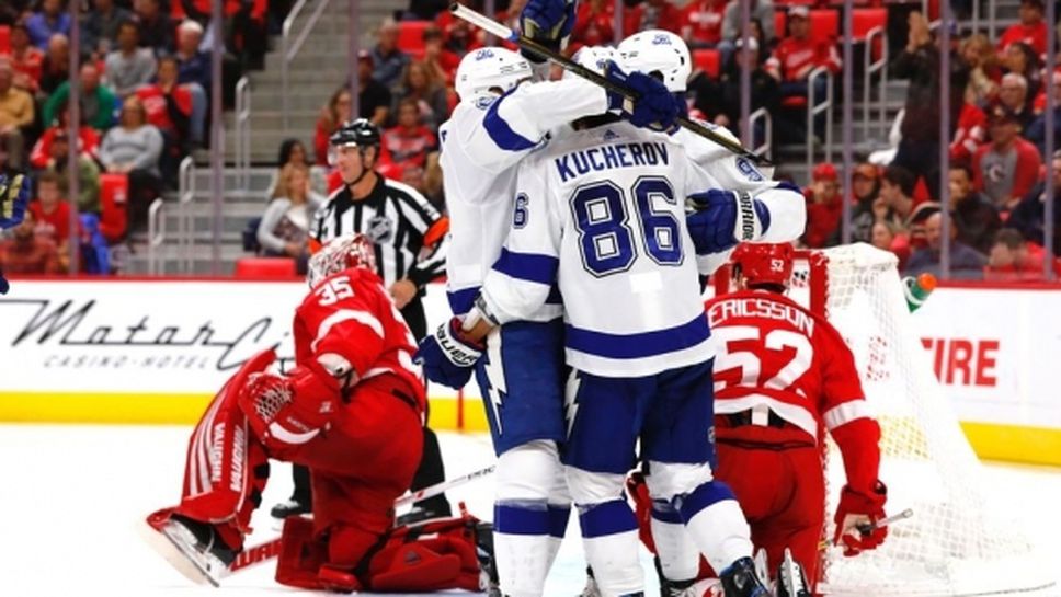 Тампа Бей се оказа непреодолим съперник за Детройт за девети пореден път, Бостън се измъкна срещу Шаркс