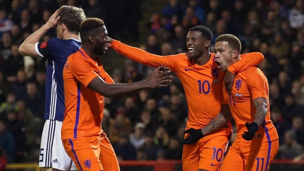 С гол на Депай Холандия победи подмладения отбор на Шотландия